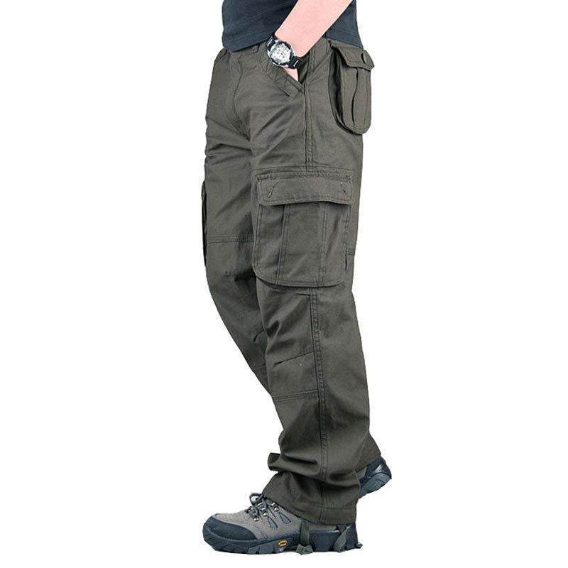 Solind, pantalones Cargo de pierna recta con múltiples bolsillos y solapa de alg