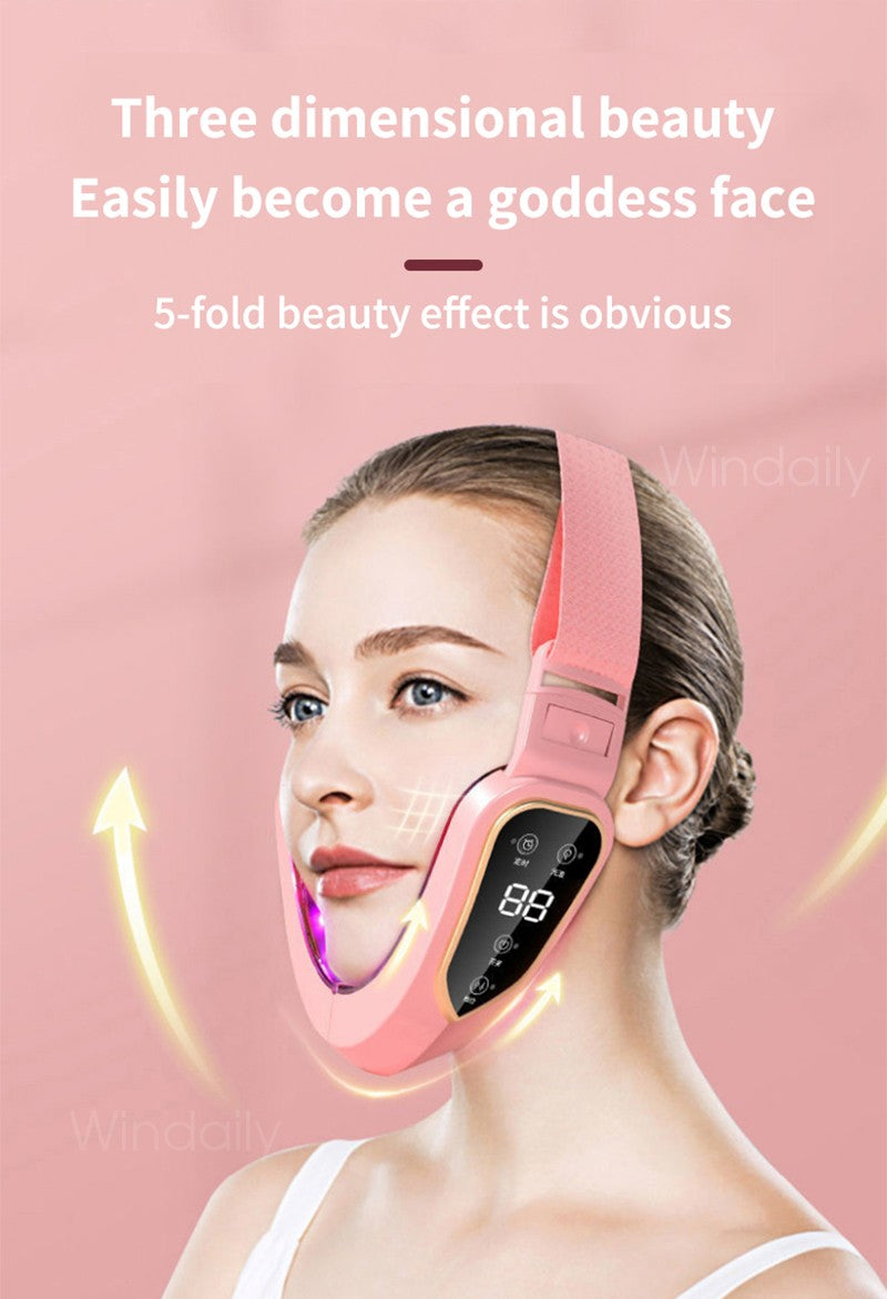 Dispositivo de elevación Facial terapia de fotones LED masajeador de vibración a