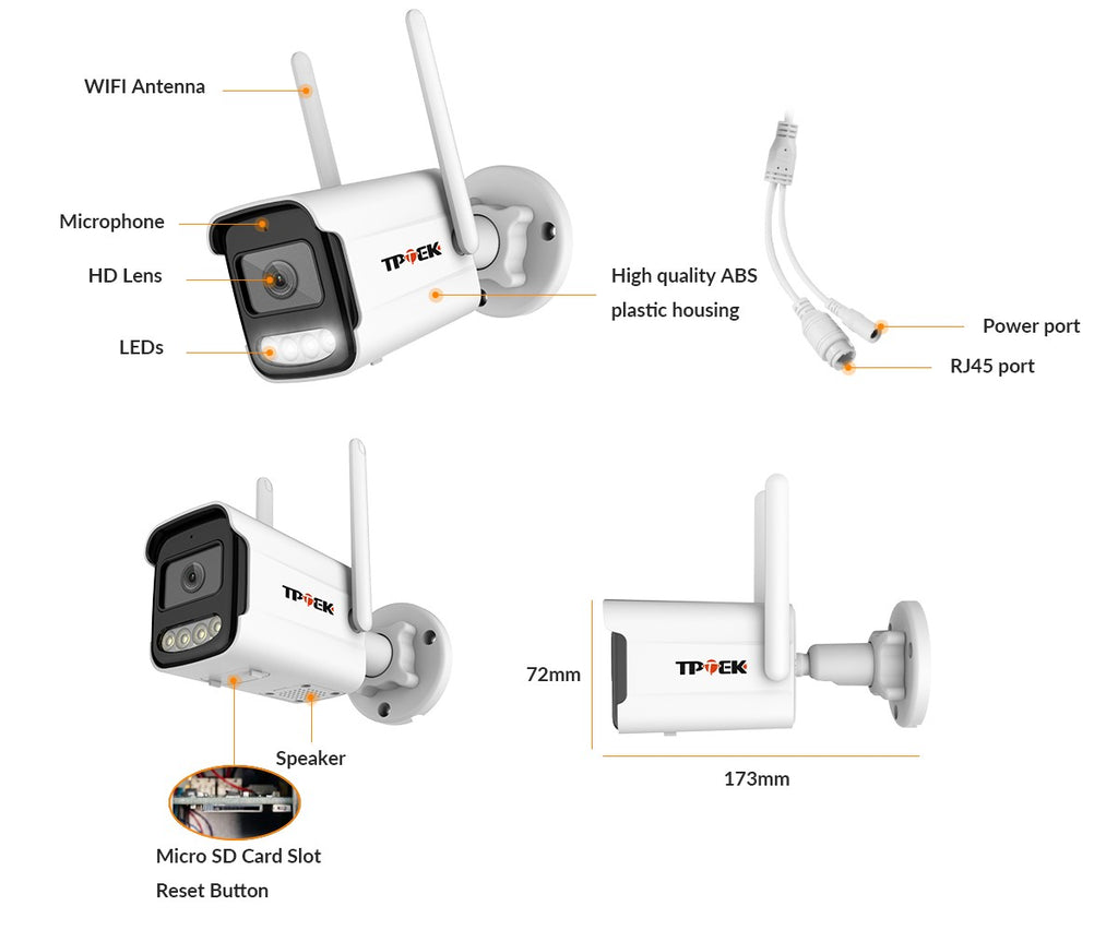 Cámara IP 4K de 8MP para exteriores, cámara de seguridad WiFi, vigilancia inalám