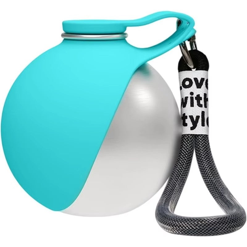 Botella de agua plegable para perros y gatos, con cordón, dispensador de agua po