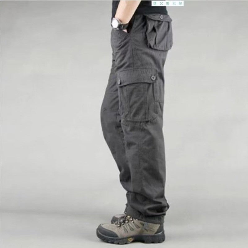 Solind, pantalones Cargo de pierna recta con múltiples bolsillos y solapa de alg