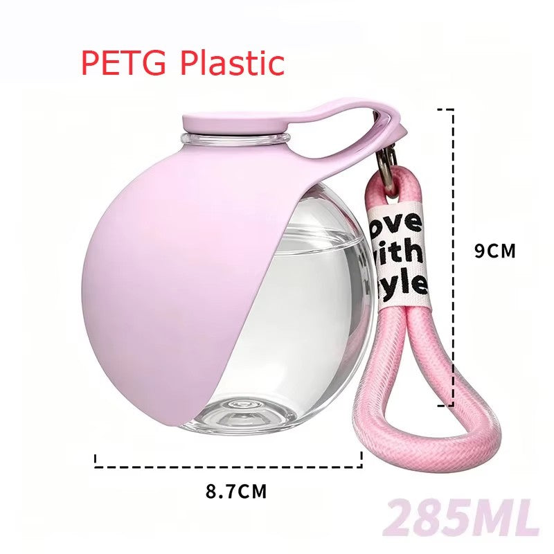 Botella de agua plegable para perros y gatos, con cordón, dispensador de agua po