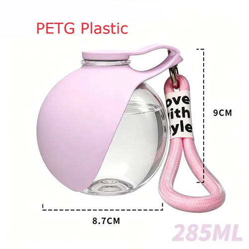 Botella de agua plegable para perros y gatos, con cordón, dispensador de agua po