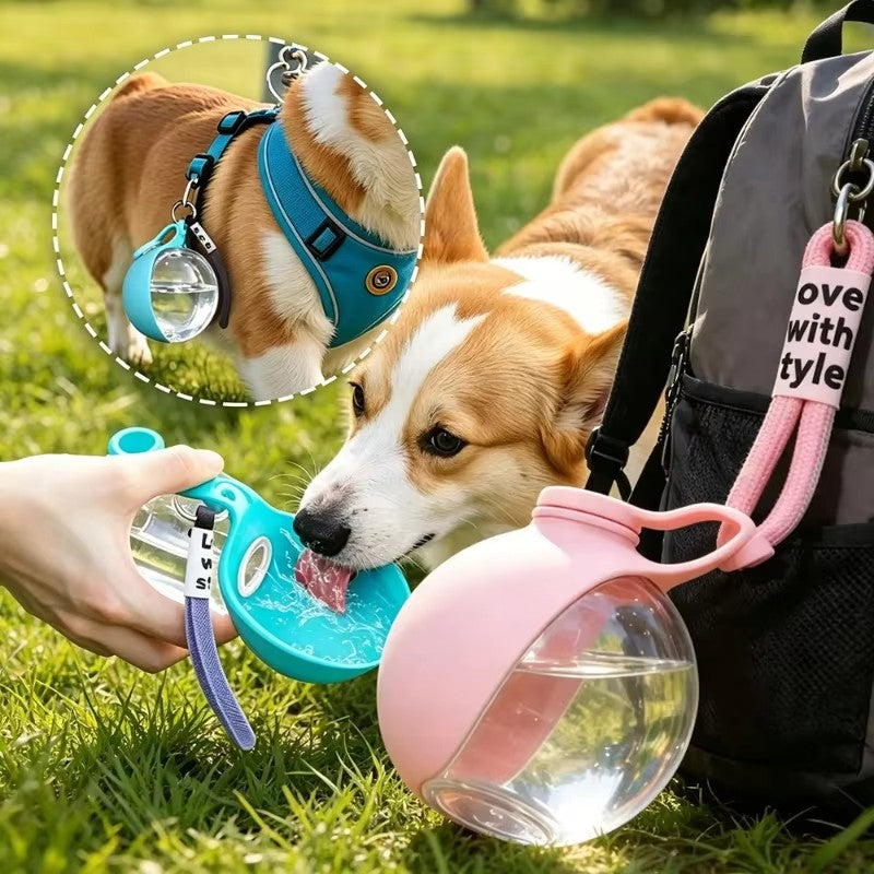 Botella de agua plegable para perros y gatos, con cordón, dispensador de agua po