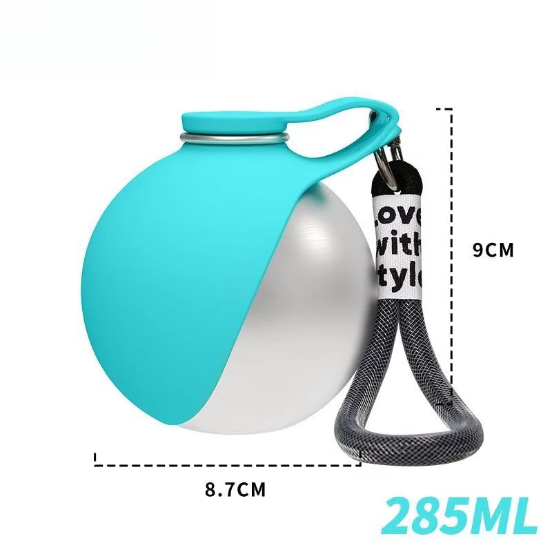 Botella de agua plegable para perros y gatos, con cordón, dispensador de agua po