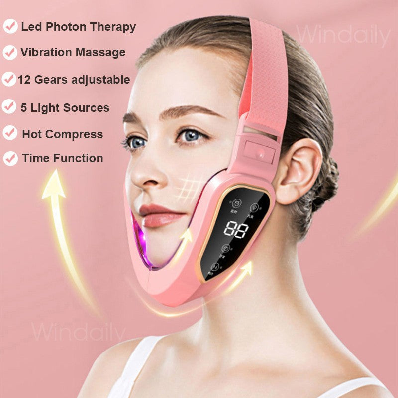Dispositivo de elevación Facial terapia de fotones LED masajeador de vibración a