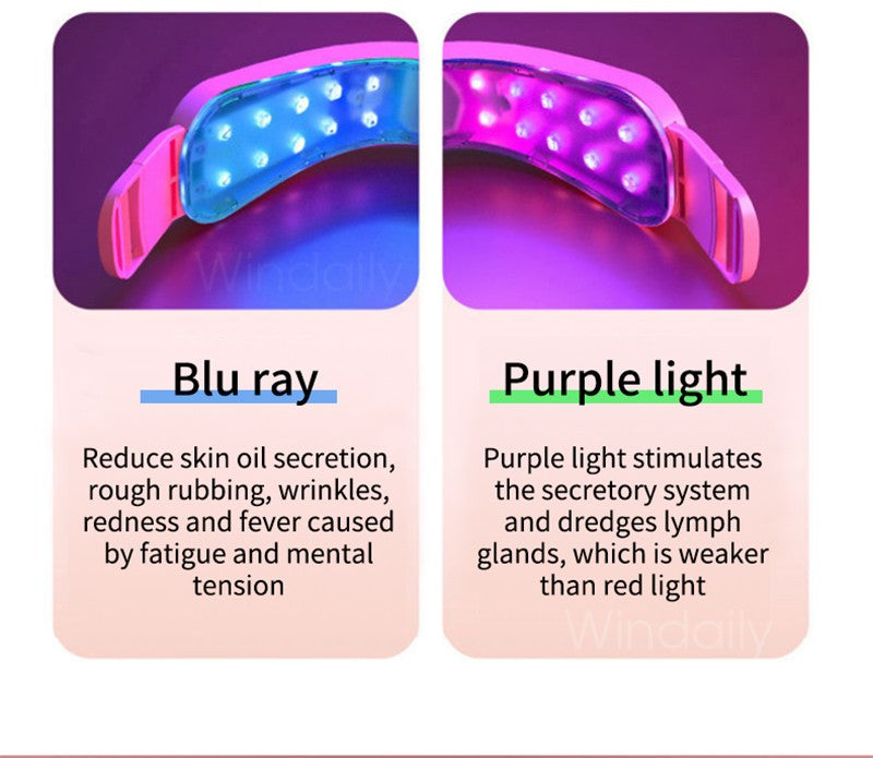 Dispositivo de elevación Facial terapia de fotones LED masajeador de vibración a