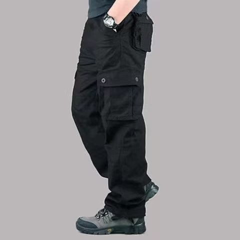 Solind, pantalones Cargo de pierna recta con múltiples bolsillos y solapa de alg