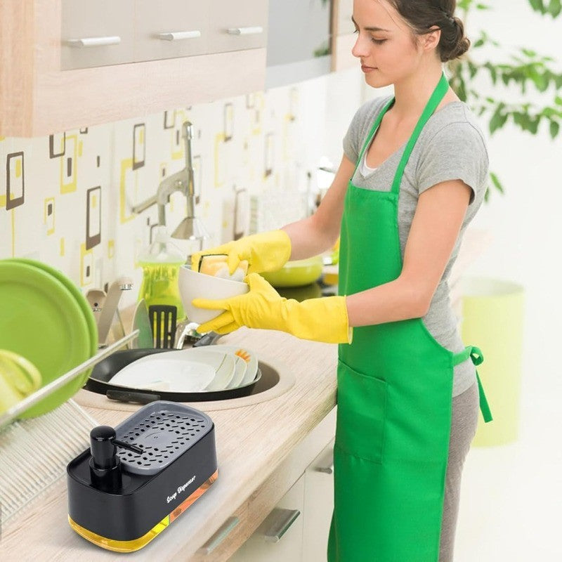 Dispensador de Jabón de Doble Bomba, Juego 3 en 1, Organizador de Cocina con Caj