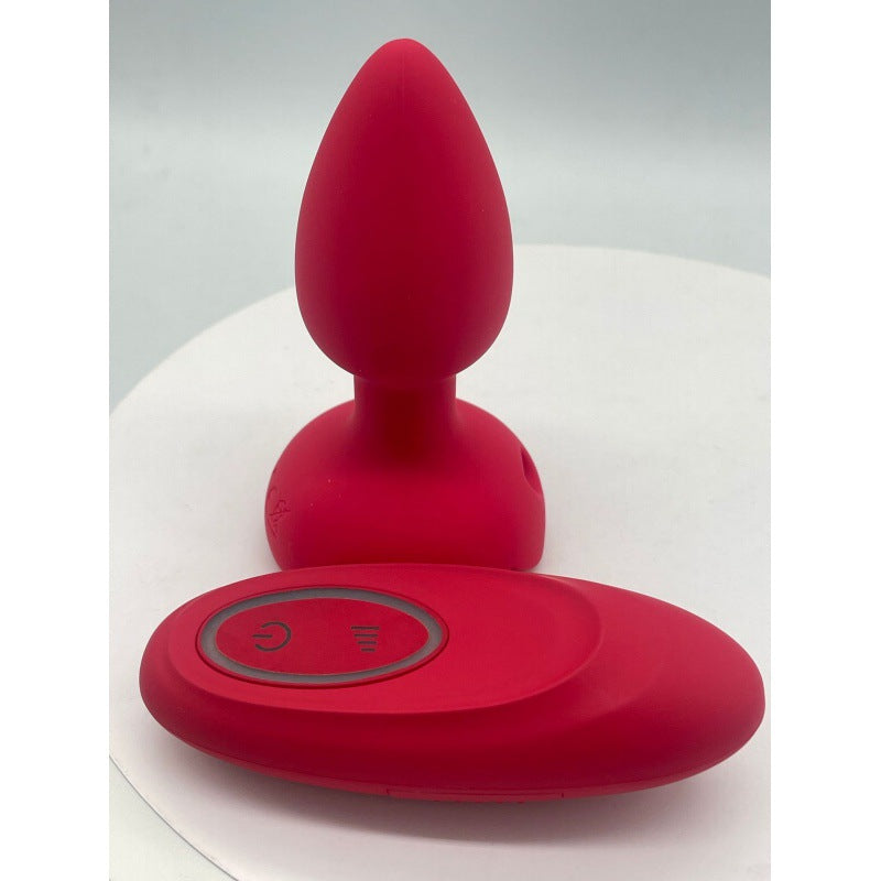 Vibrating Rose Touch Anal Plug with Light and Egg