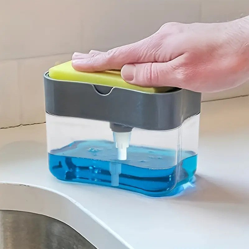 Dispensador de jabón para lavavajillas con estante de esponja, manual de operaci