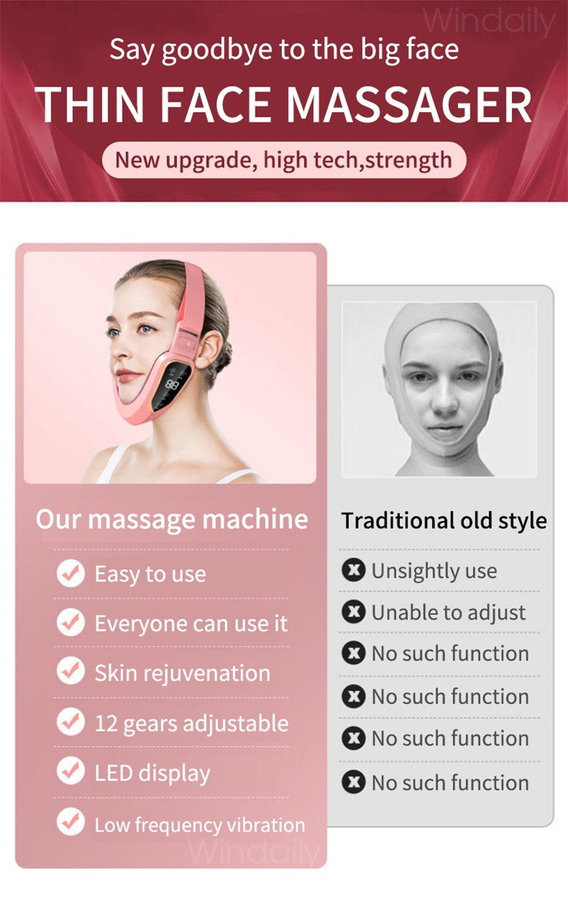 Dispositivo de elevación Facial terapia de fotones LED masajeador de vibración a