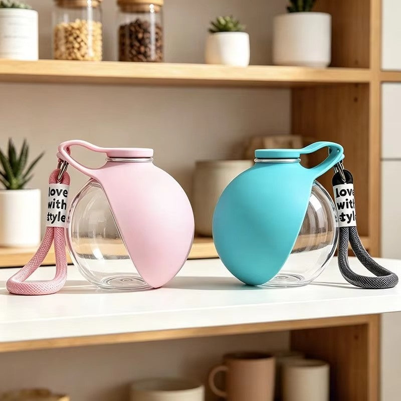 Botella de agua plegable para perros y gatos, con cordón, dispensador de agua po