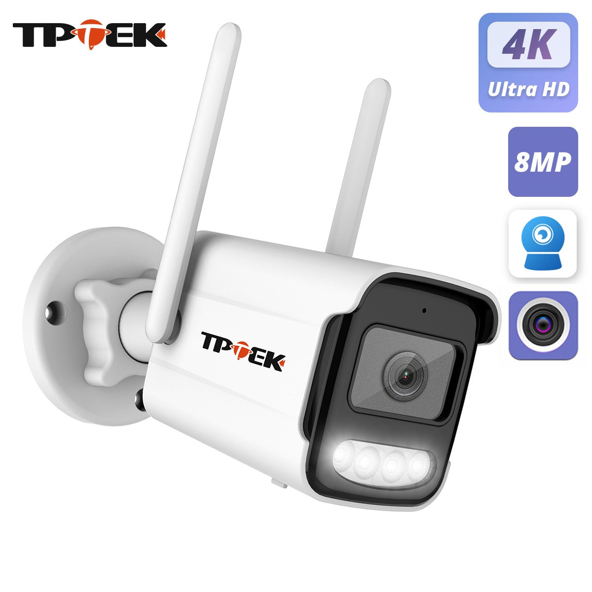 Cámara IP 4K de 8MP para exteriores, cámara de seguridad WiFi, vigilancia inalám