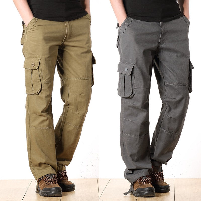 Solind, pantalones Cargo de pierna recta con múltiples bolsillos y solapa de alg