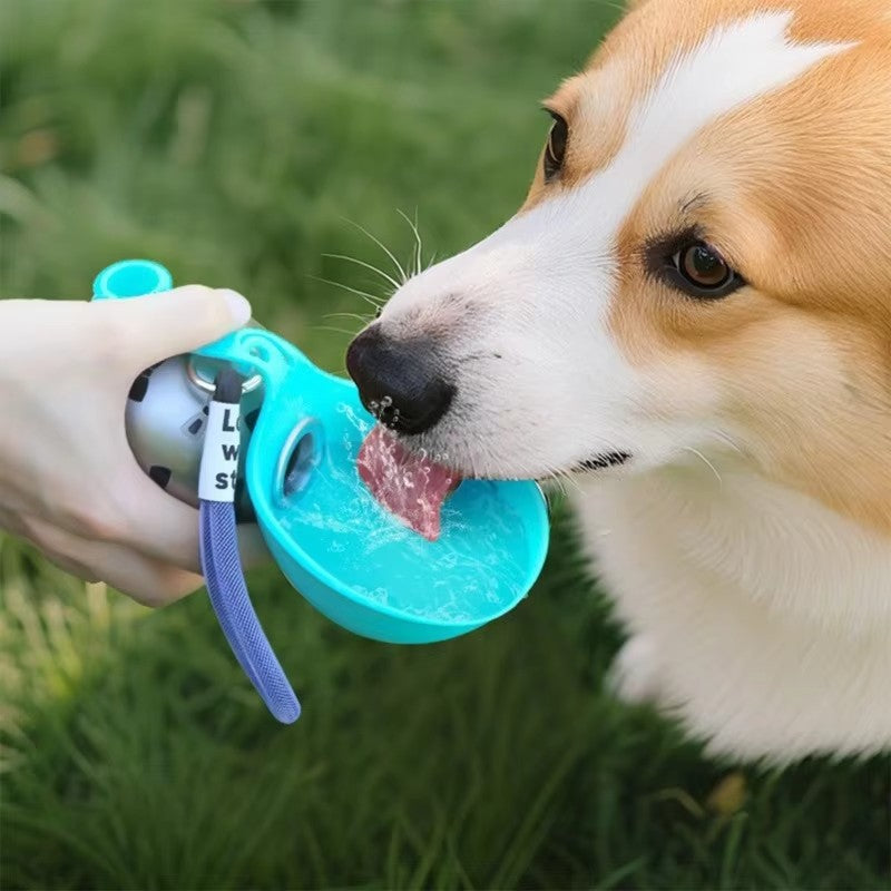 Botella de agua plegable para perros y gatos, con cordón, dispensador de agua po