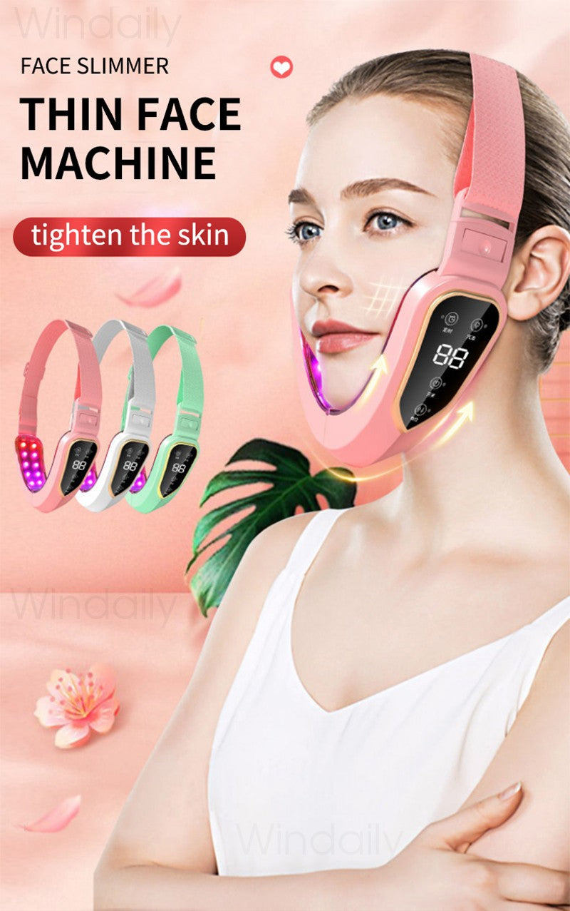 Dispositivo de elevación Facial terapia de fotones LED masajeador de vibración a