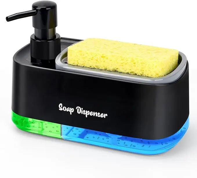 Dispensador de Jabón de Doble Bomba, Juego 3 en 1, Organizador de Cocina con Caj