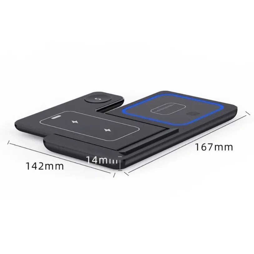 Estación de Carga Inalámbrica Plegable 3 en 1 para iPhone 17 16 15 14 13 12 Pro