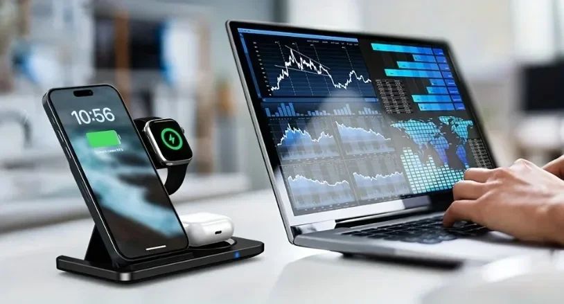 Estación de Carga Inalámbrica Plegable 3 en 1 para iPhone 17 16 15 14 13 12 Pro