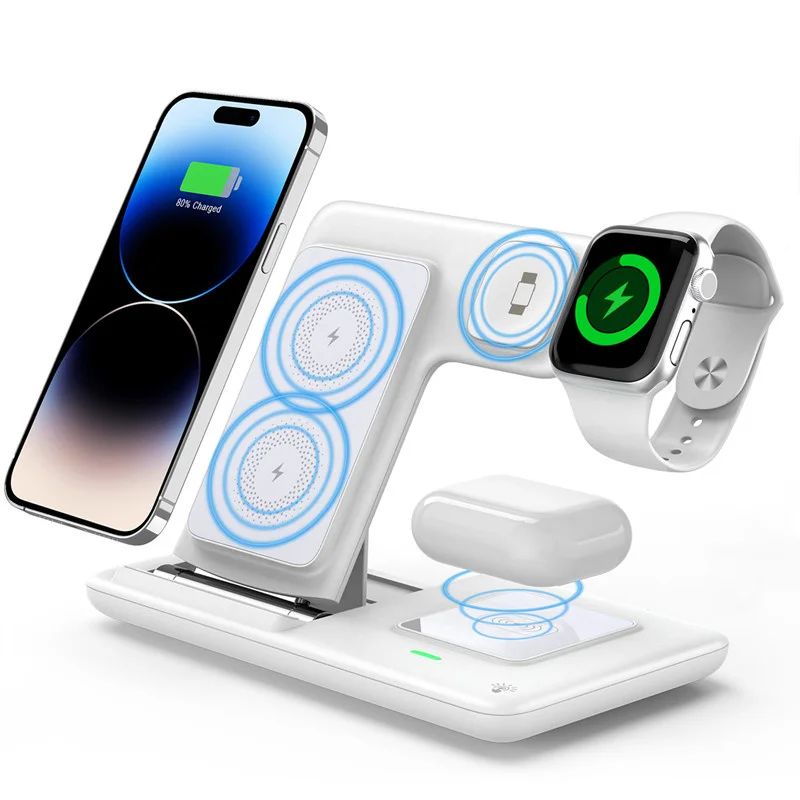 Estación de Carga Inalámbrica Plegable 3 en 1 para iPhone 17 16 15 14 13 12 Pro