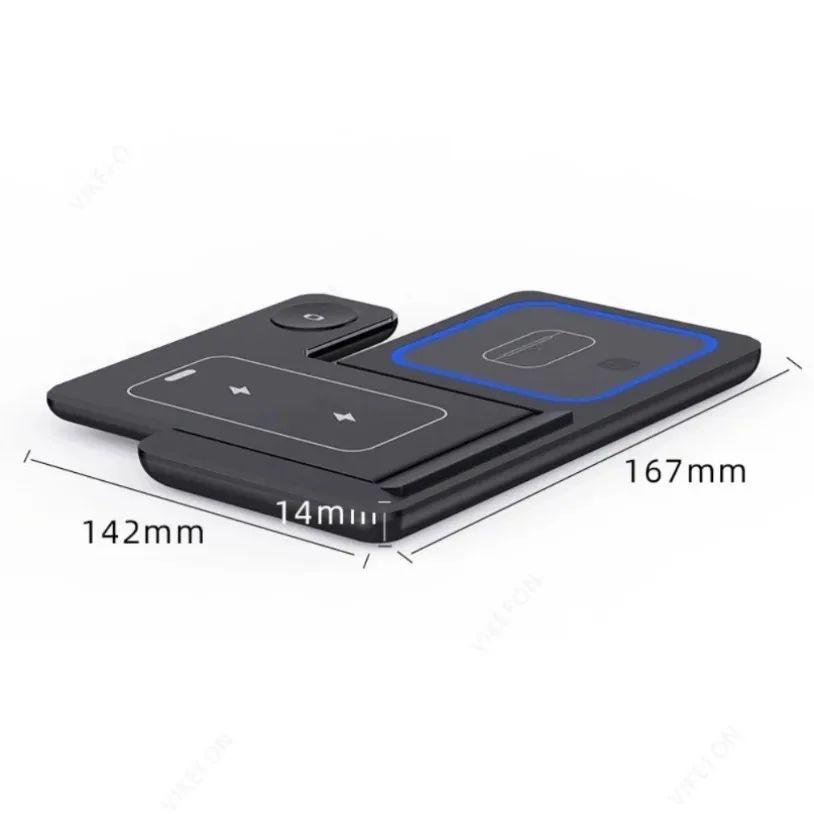 Estación de Carga Inalámbrica Plegable 3 en 1 para iPhone 17 16 15 14 13 12 Pro