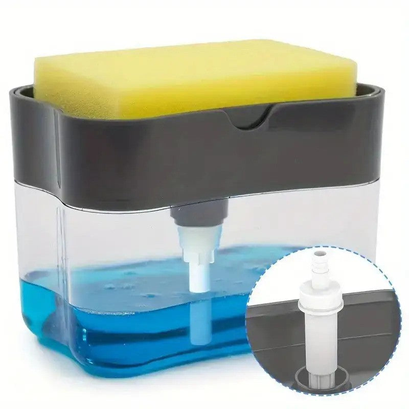 Dispensador de jabón para lavavajillas con estante de esponja, manual de operaci