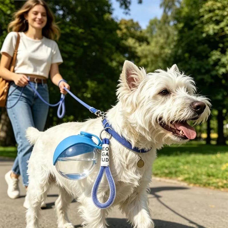 Botella de agua plegable para perros y gatos, con cordón, dispensador de agua po