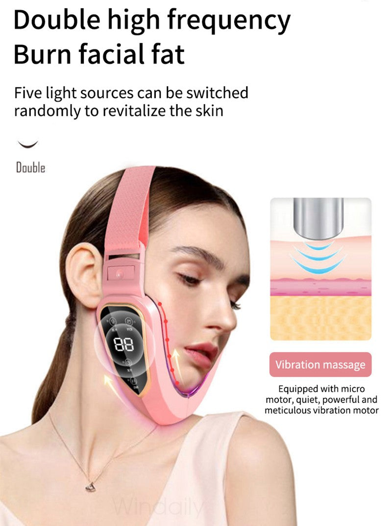 Dispositivo de elevación Facial terapia de fotones LED masajeador de vibración a