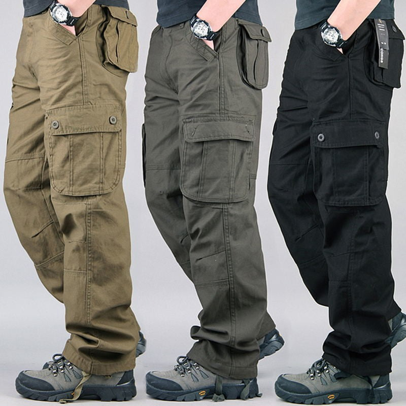 Solind, pantalones Cargo de pierna recta con múltiples bolsillos y solapa de alg