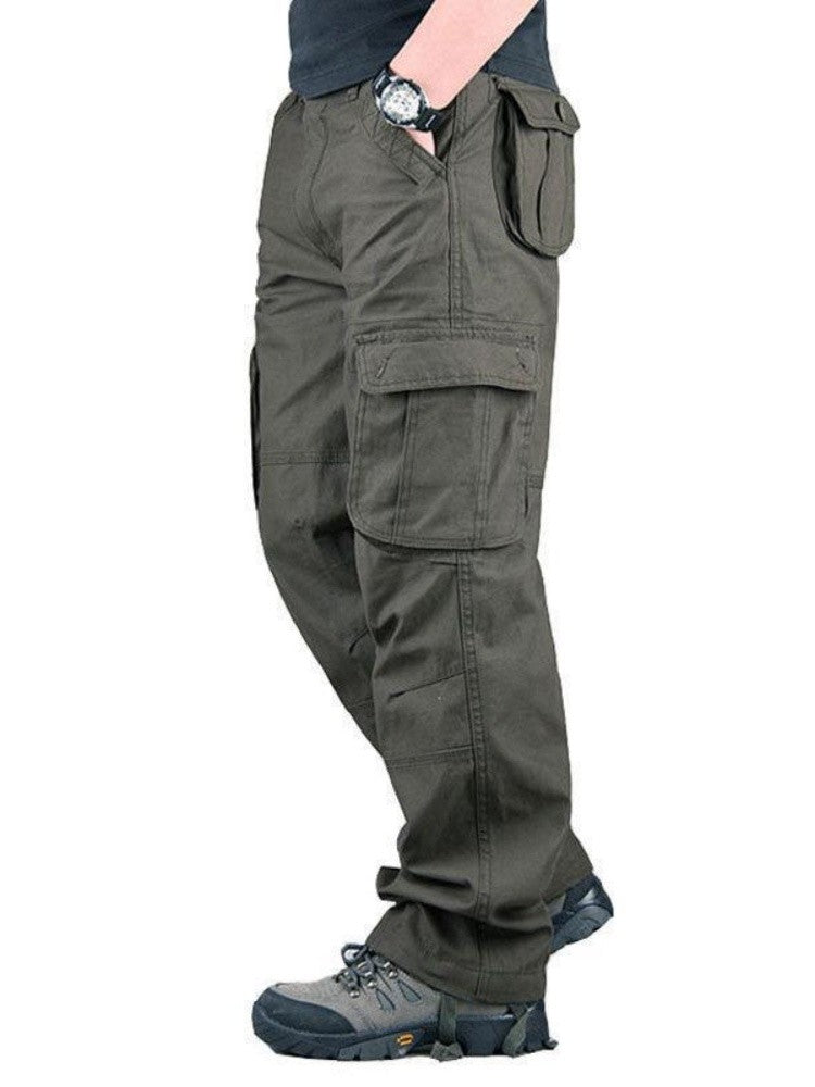 Solind, pantalones Cargo de pierna recta con múltiples bolsillos y solapa de alg