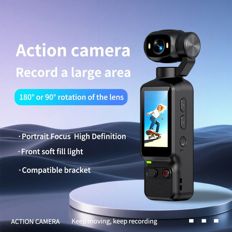 Cámara de acción portátil HD 4K con rotación manual de 90 y 180 grados para grab