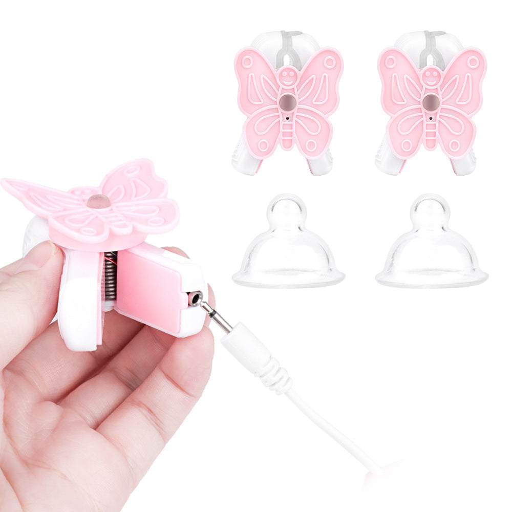 New Vibrating Nipple Clamps for Adult Pleasure (Pink)