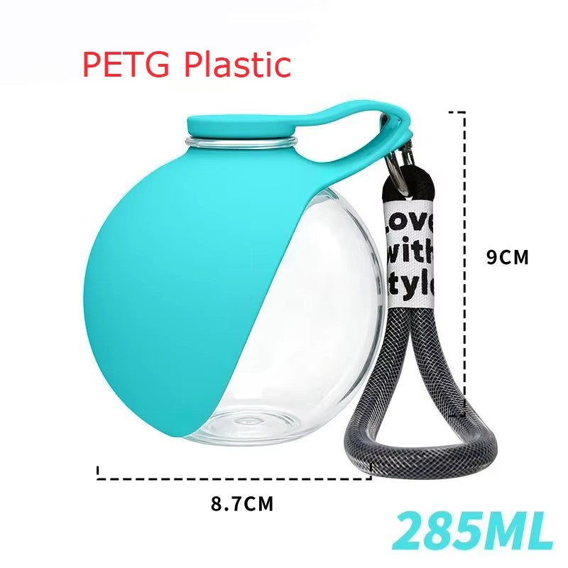 Botella de agua plegable para perros y gatos, con cordón, dispensador de agua po
