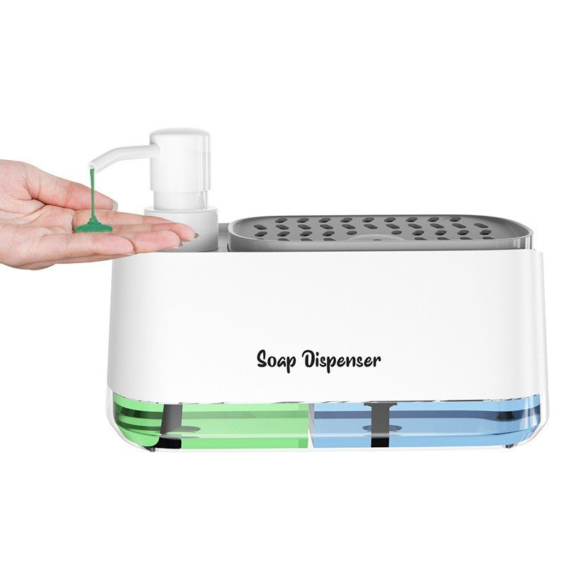 Dispensador de Jabón de Doble Bomba, Juego 3 en 1, Organizador de Cocina con Caj