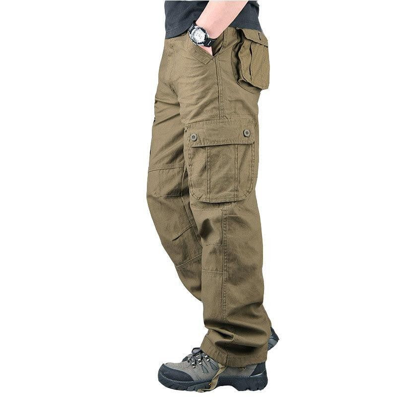 Solind, pantalones Cargo de pierna recta con múltiples bolsillos y solapa de alg