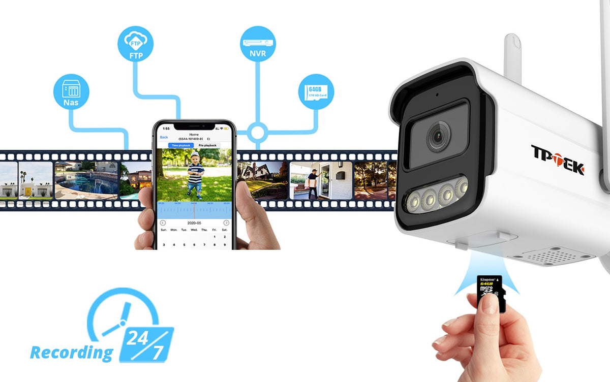 Cámara IP 4K de 8MP para exteriores, cámara de seguridad WiFi, vigilancia inalám