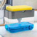 Dispensador de jabón para lavavajillas con estante de esponja, manual de operaci