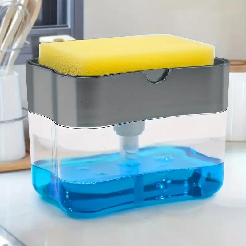 Dispensador de jabón para lavavajillas con estante de esponja, manual de operaci