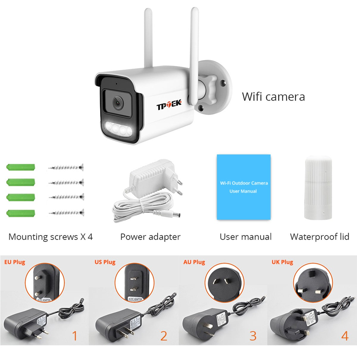 Cámara IP 4K de 8MP para exteriores, cámara de seguridad WiFi, vigilancia inalám